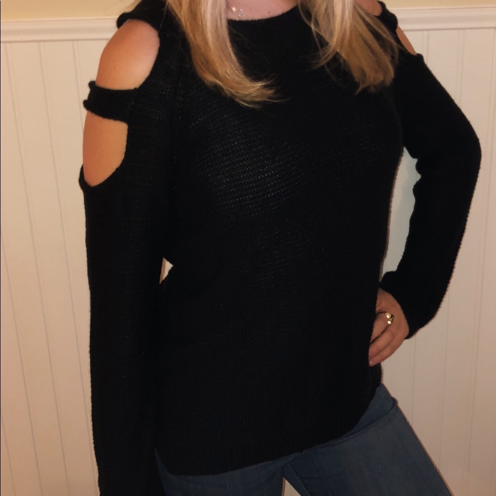 Black cut out sweater